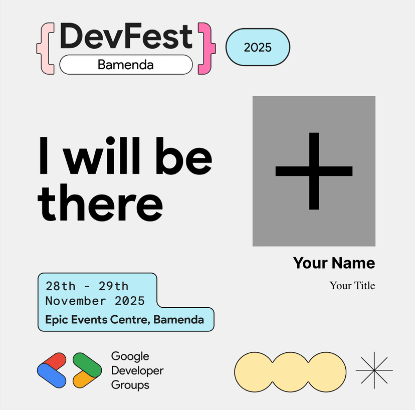 Example of a personalised DevFest Bamenda flyer